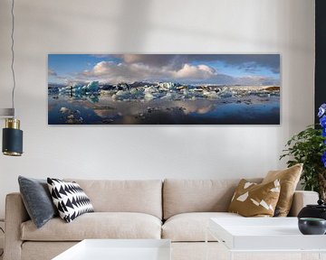 Jökulsárlón, gletsjermeer in IJsland in panorama van iPics Photography