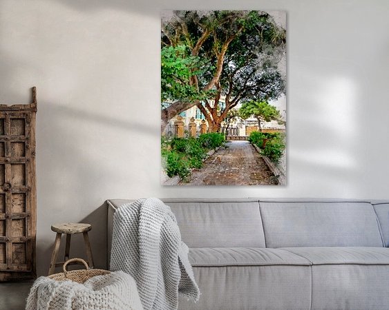 Voorbeeld van het werk in een kamer