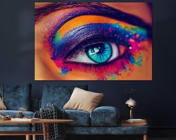 kleurrijke vrouw oog make-up, kunst illustratie van Animaflora PicsStock