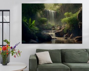 Jungle waterfall by Peet de Rouw