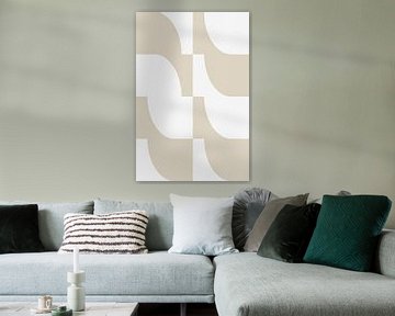Moderne abstracte minimalistische geometrische vormen in beige en wit 16 van Dina Dankers