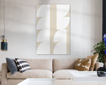 Moderne abstracte minimalistische geometrische vormen in beige en wit 8 van Dina Dankers