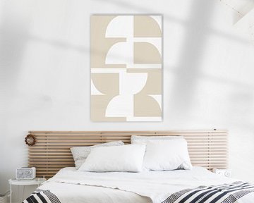Moderne abstracte minimalistische geometrische vormen in beige en wit 14 van Dina Dankers