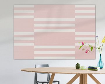 Dambordpatroon. Moderne abstracte minimalistische geometrische vormen in roze en wit 10 van Dina Dankers