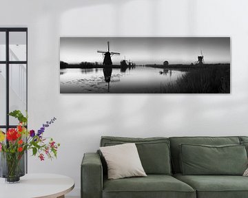 Windmolens in Nederland in zwart-wit . van Manfred Voss, Schwarz-weiss Fotografie