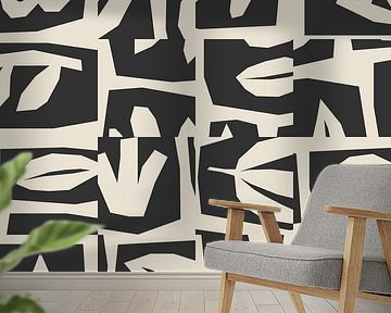 Abstracte, organische vormen. Boho stijl.