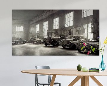 oude auto's in de garage, illustratie van Animaflora PicsStock