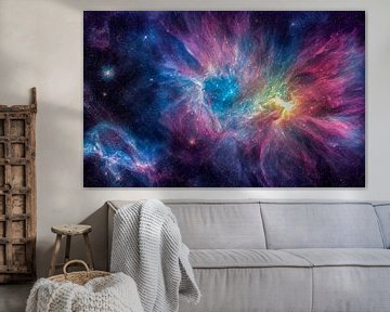 Explosie in de ruimte met een sterrenstelsel van Animaflora PicsStock