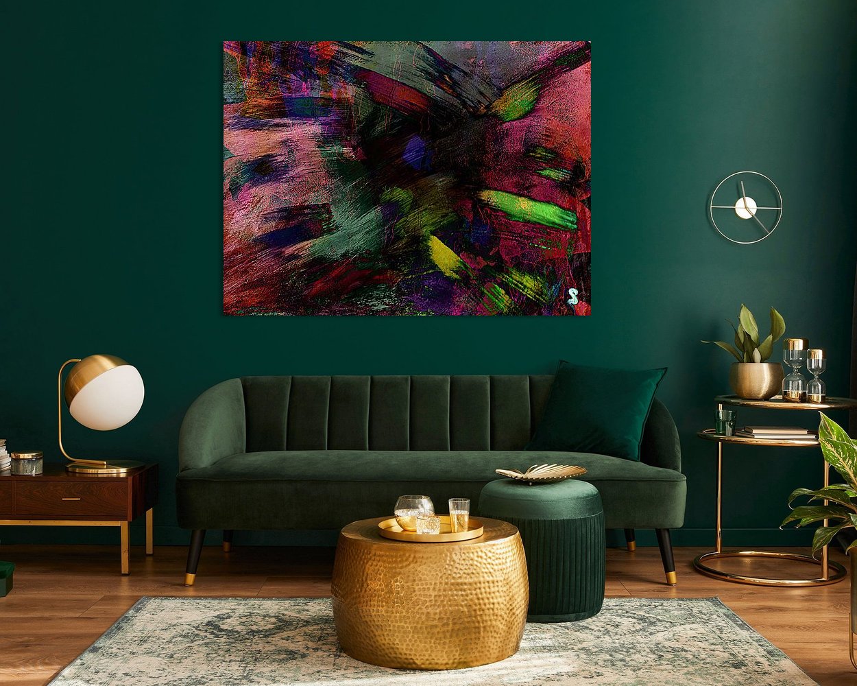 Voorbeeld van het werk in een kamer