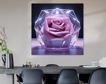 rose en cristal sur Gelissen Artworks