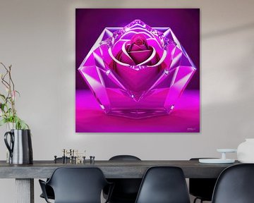 rose en cristal sur Gelissen Artworks