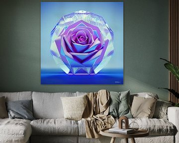 rose en cristal sur Gelissen Artworks