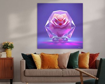 rose en cristal sur Gelissen Artworks