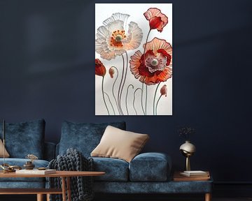 Watercolour Poppies by Jacky