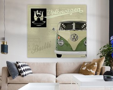 VW T1 Samba Groen-Beige van Ad Hermans