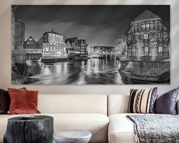 Oude binnenstad van Lüneburg in Nedersaksen in zwart-wit van Manfred Voss, Schwarz-weiss Fotografie