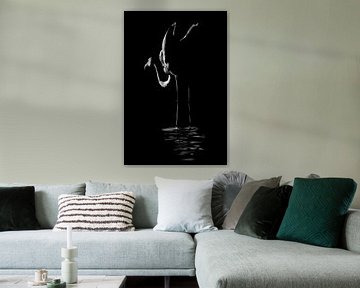 Flamingo | fine art variatie| low key van Femke Ketelaar