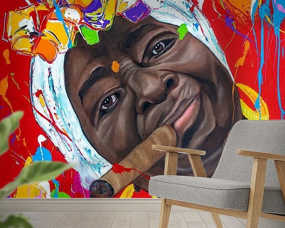 Voorbeeld van het werk in een kamer