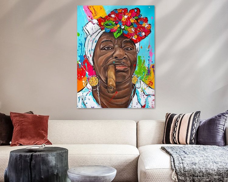 Voorbeeld van het werk in een kamer