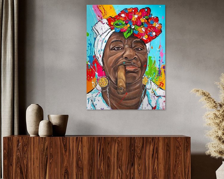 Voorbeeld van het werk in een kamer