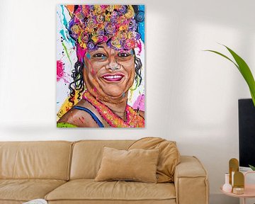 Kleurrijke vrouw van Happy Paintings