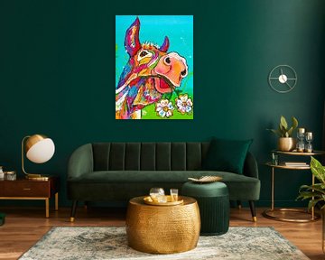 Donkey with flowers by Happy Paintings