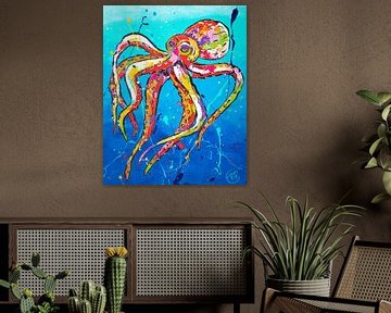 Colourful Squid by Happy Paintings