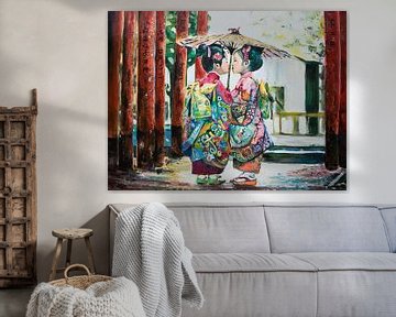 mini geisha's Japandi, Aziatische kunst. van Janny Schilderink......Atelier "de Tuute "