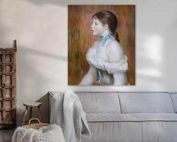 Meisje met een blauw lint, Pierre-Auguste Renoir
