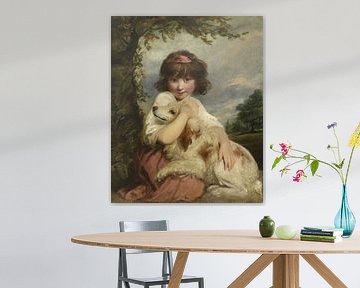 Een jong meisje en haar hond, Joshua Reynolds