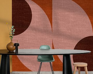 Moderne abstrakte geometrische Retro-Formen in erdigen Farbtönen: braun, rosa, terracotta