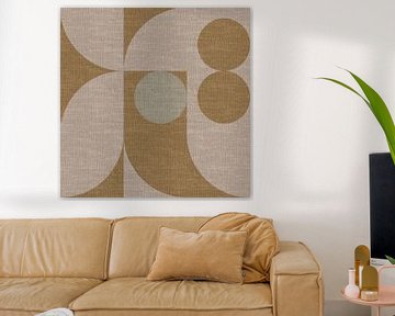 Moderne abstracte retro geometrische vormen in aardetinten: beige, bruin, grijs van Dina Dankers