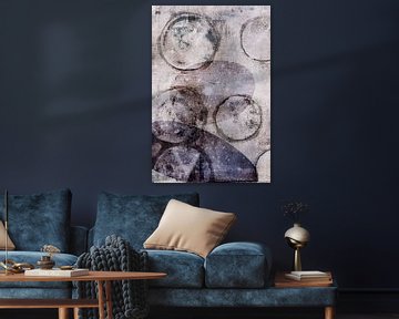 Modern abstract organic shapes in earthy tints: beige, grey and blue by Dina Dankers