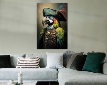 A macaw as a pirate by Carla van Zomeren