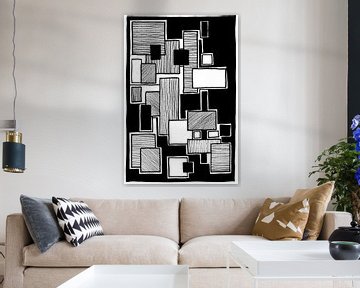 Composition black and white square