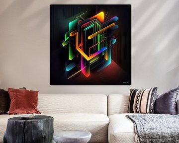 abstrakte Neon-Kunst von Gelissen Artworks