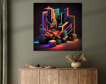 abstract neon art van Gelissen Artworks