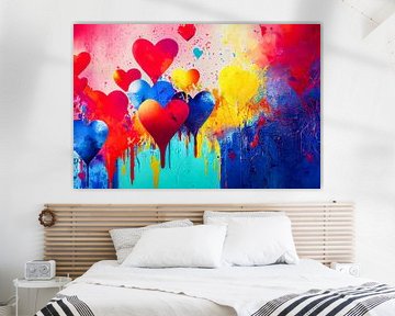 abstracte kleurrijke achtergrond met hart, illustratie van Animaflora PicsStock