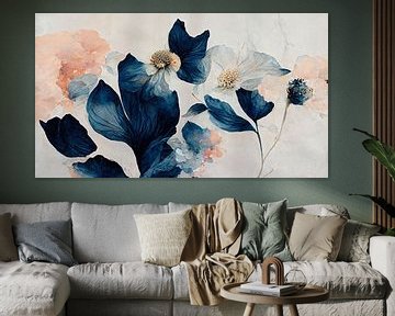 Blauwe abstracte bloemen van Treechild
