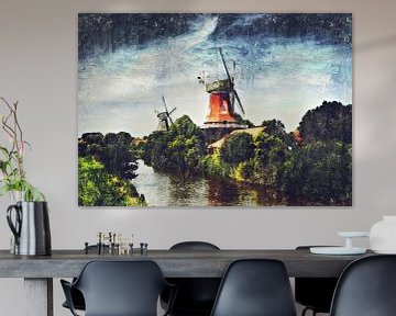 moulin avec paysage (peinture)