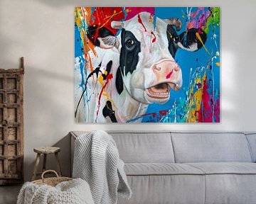 Nederlandse koe van Happy Paintings