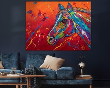 Kleurrijk paard van Happy Paintings