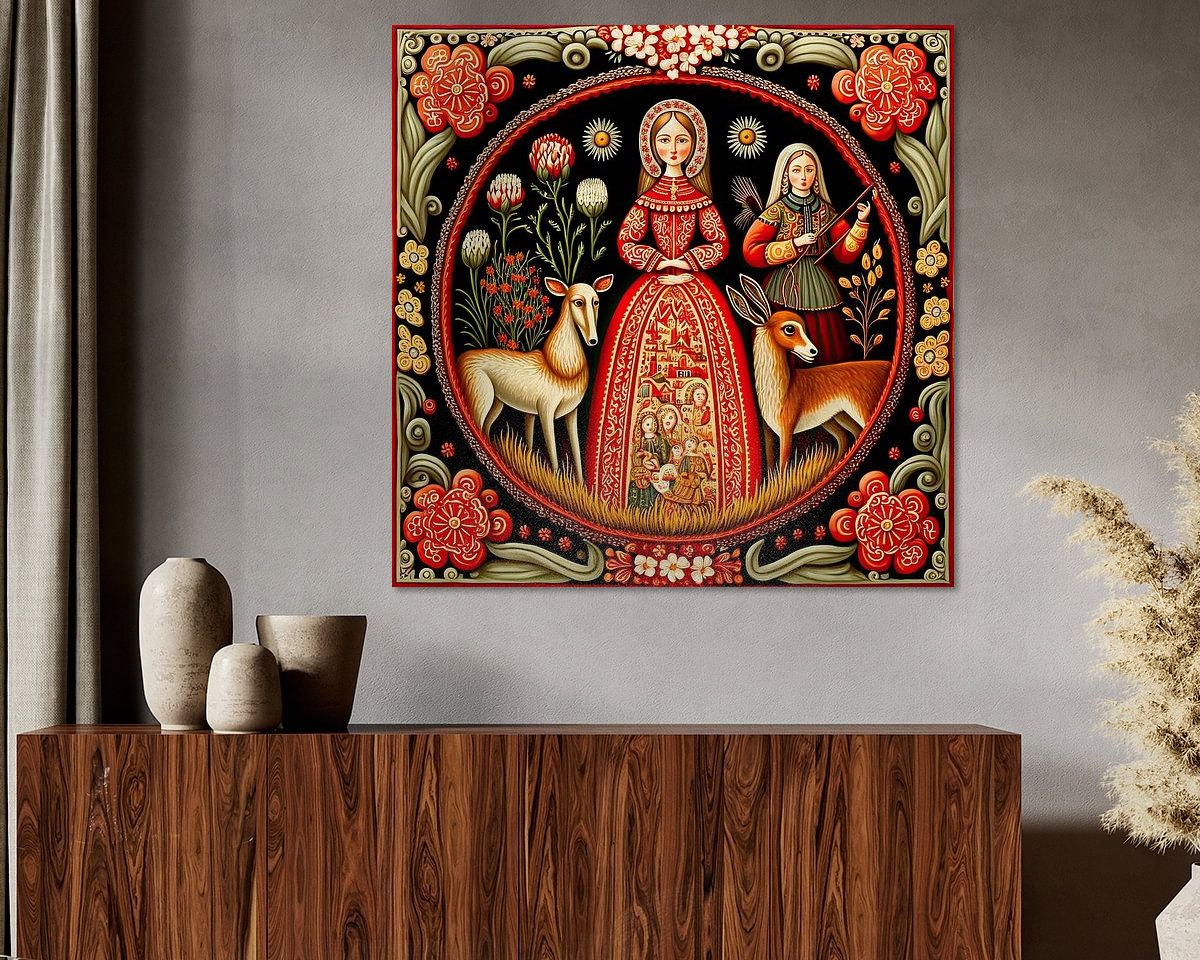 Voorbeeld van het werk in een kamer