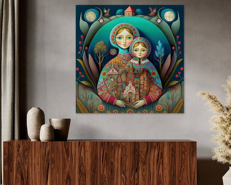 Voorbeeld van het werk in een kamer
