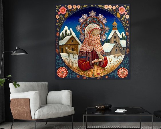 Voorbeeld van het werk in een kamer