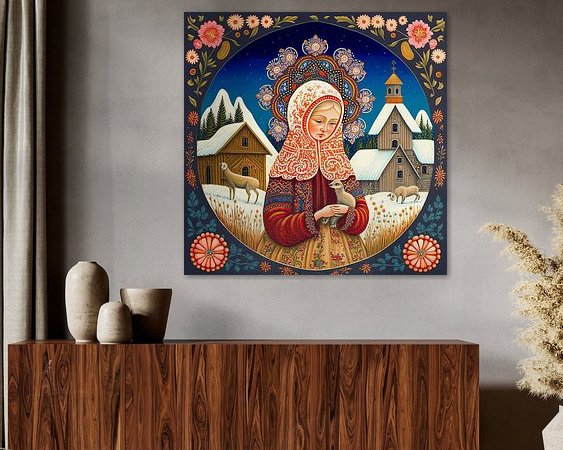 Voorbeeld van het werk in een kamer