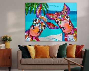 Happy donkeys of Bonaire by Happy Paintings