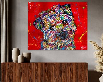 Kleurrijke hond van Happy Paintings