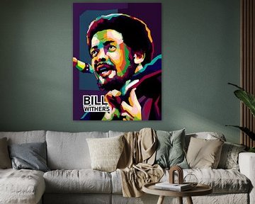 Verbazingwekkende pop-artposter Amerikaanse zanger BILL WITHERS van miru arts