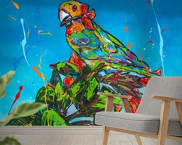 Tropischer Vogel Aruba von Happy Paintings